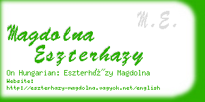 magdolna eszterhazy business card